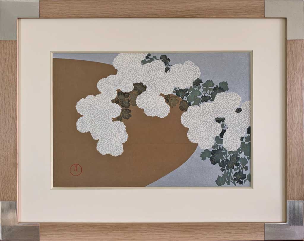 Chêne angles or blanc (estampe japonaise)